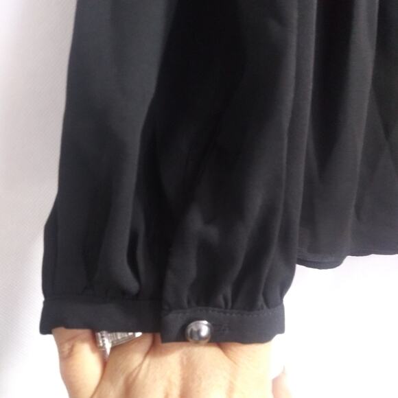 Banana Republic X Olivia Palermo Black Empire Sleek Blouse Top Size Small - Picture 5 of 9